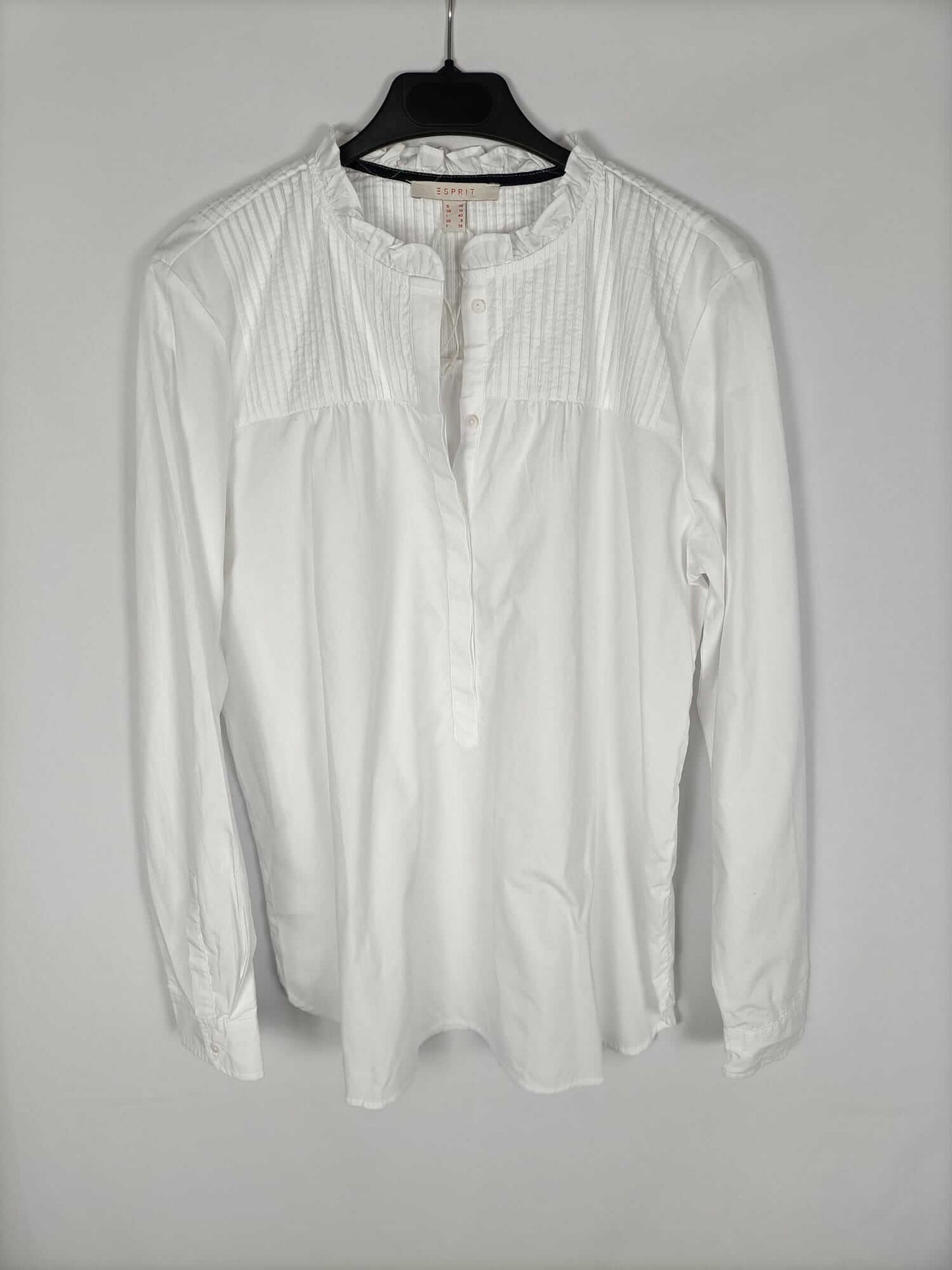 ESPRIT.Blusa blanca detalle plisado T.36