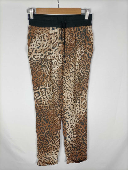 ZARA.Pantalones fluidos animal print T.s