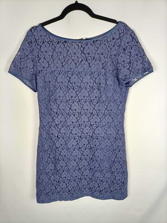 EASY WEAR.Vestido encaje morado T.46