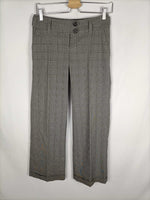H&M.Pantalones gris cuadros T.34