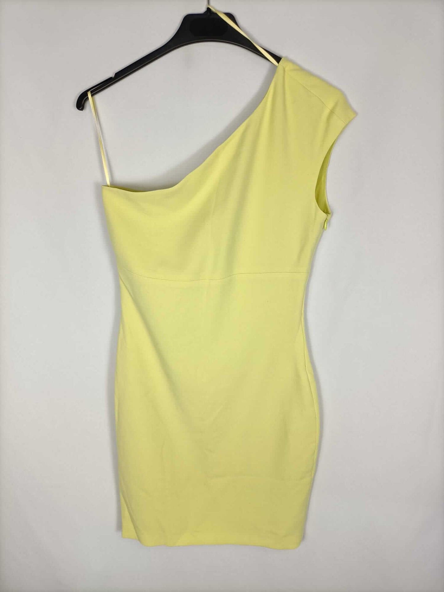 ZARA. Vestido amarillo lima asimétrico T.s