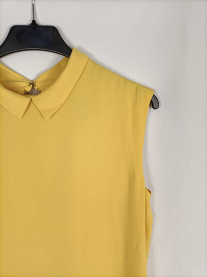 MANGO. Vestido fluido amarillo T.s