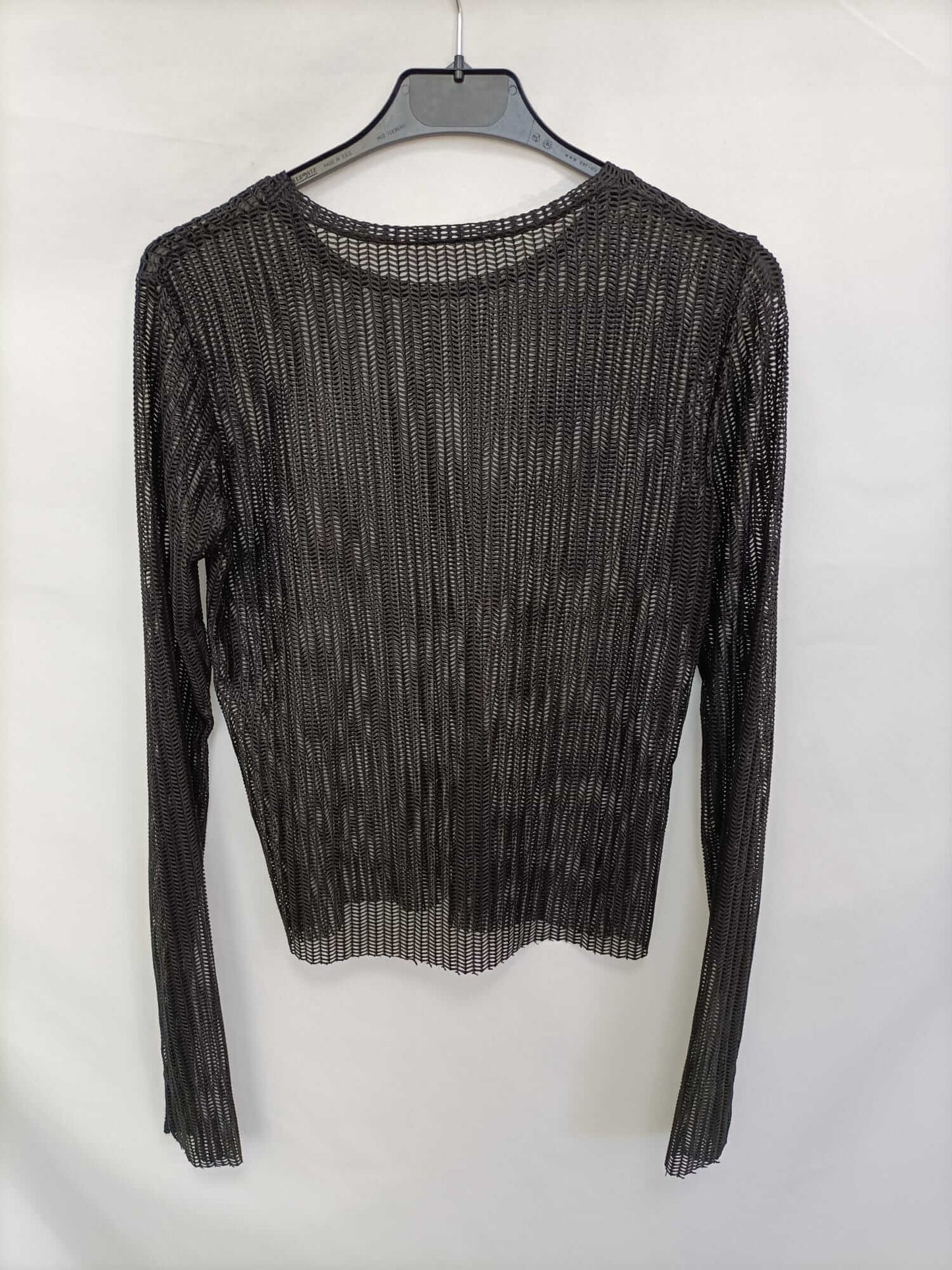 ZARA. Top negro rejilla T.s