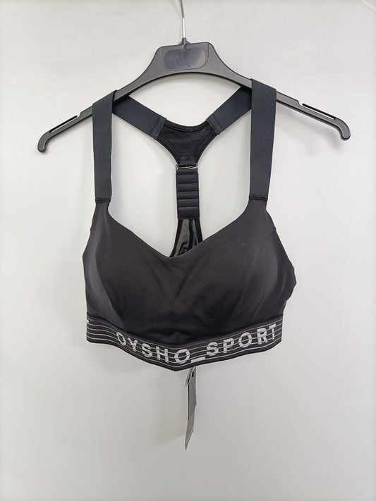 OYSHO. Top deportivo negro T. 95B