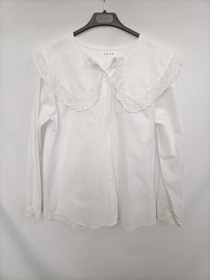 AMEE. Blusa blanca cuello bebe con encaje Tu (ml)