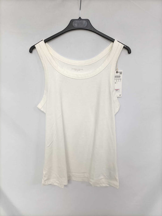 ZARA HOME. Camiseta blanca básica T.s