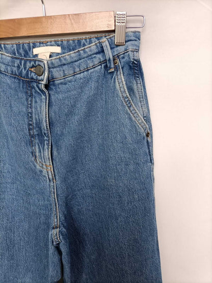 H&M. Pantalón denim ancho T.34