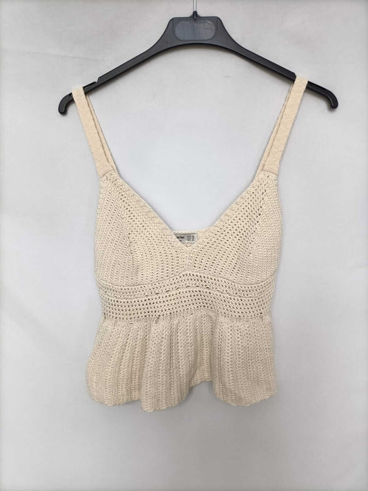 STRADIVARIUS. Top beige T.xs