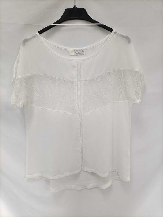 GOTA. Blusa blanca encaje Tu (s/m)