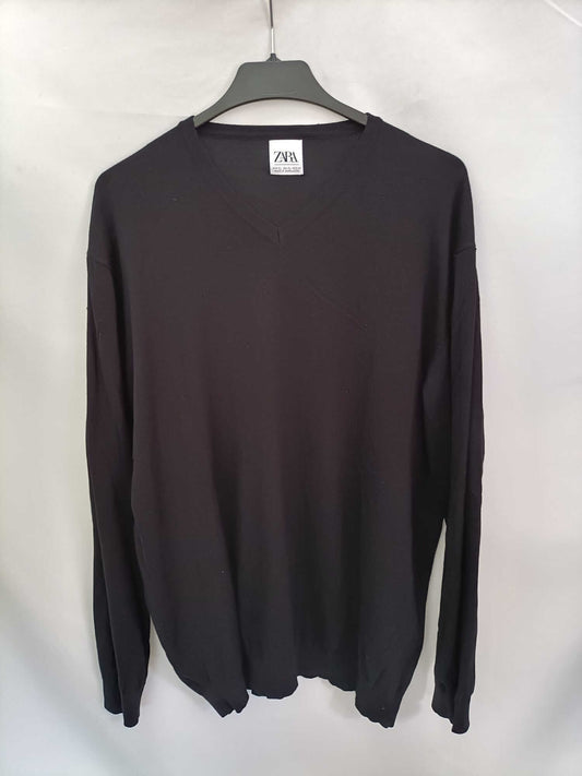 ZARA. Jersey negro básico T.xl