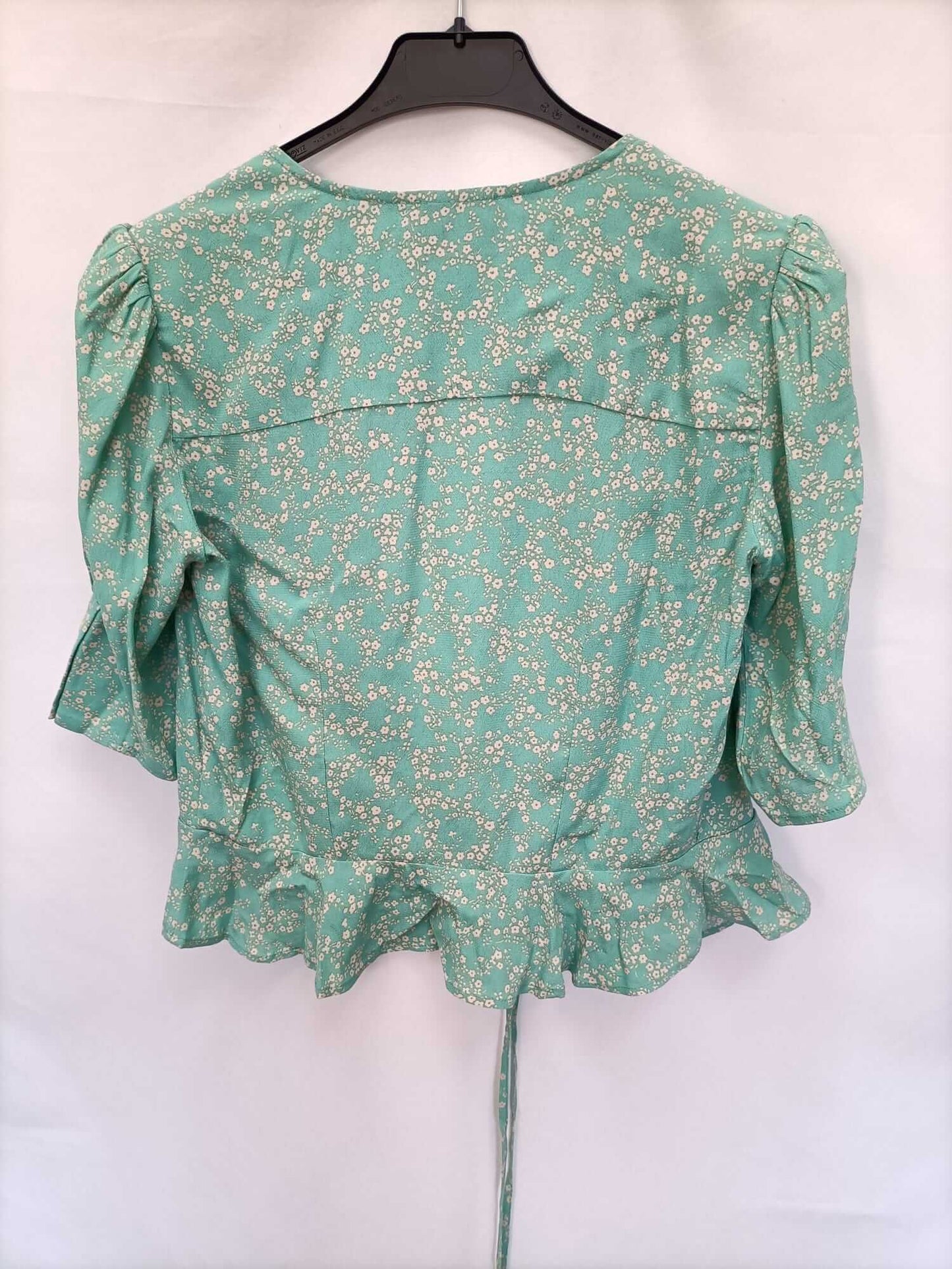 ROUJE.Top/sobrecamisa verde flores T.38