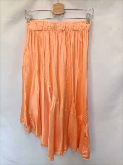 VIELA.Falda midi naranja TU (S/M)