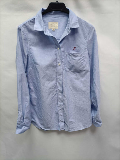 SÉZANE.Camisa azul tipo oxford T.34