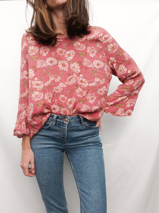 AMICHI. Blusa rosa fluida