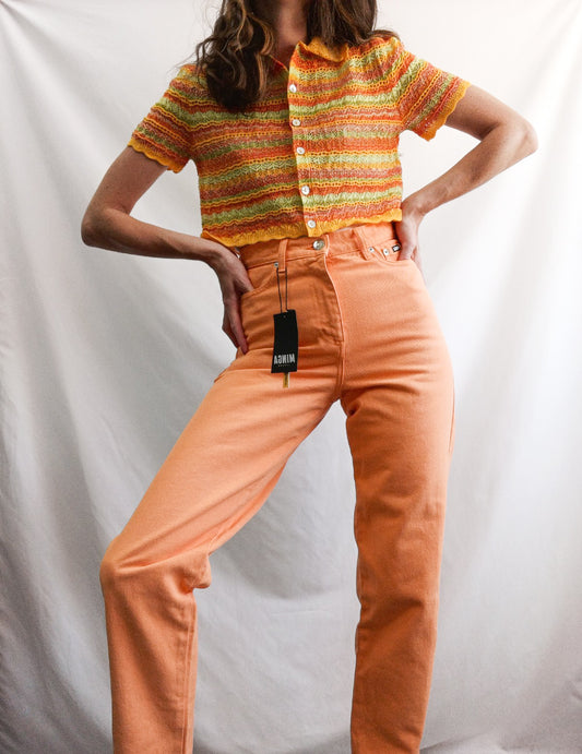 MINGA LONDON. Pantalón denim naranja T.34