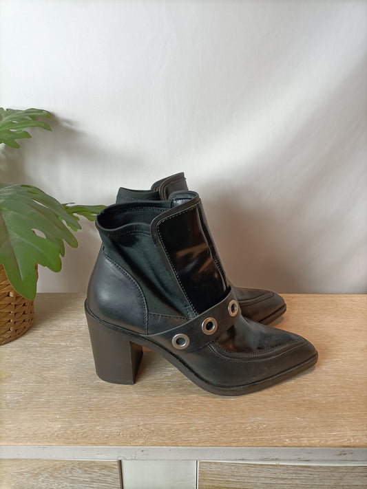 ASOS. Botines negros tacón T.6(40)