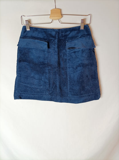 ZARA. Falda azul pana T.xs