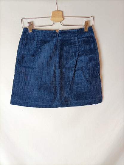 ZARA. Falda azul pana T.xs