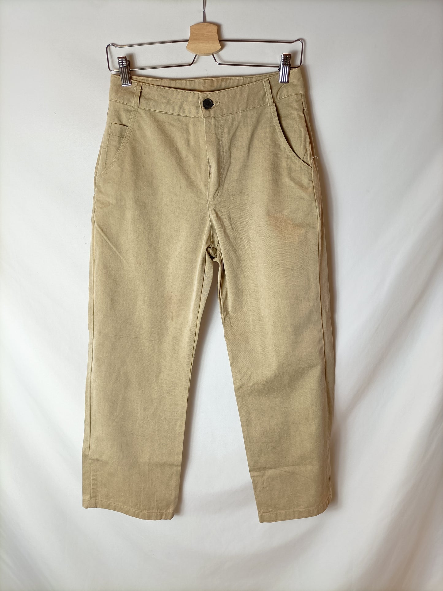 BAKIN POWER. Pantalón ancho beige T.s