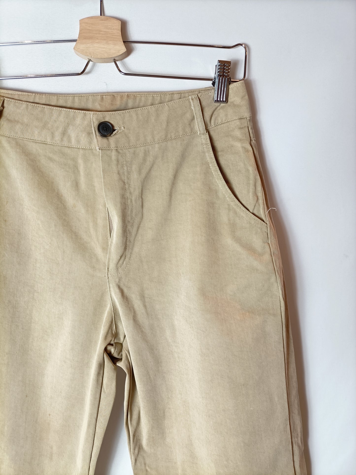 BAKIN POWER. Pantalón ancho beige T.s