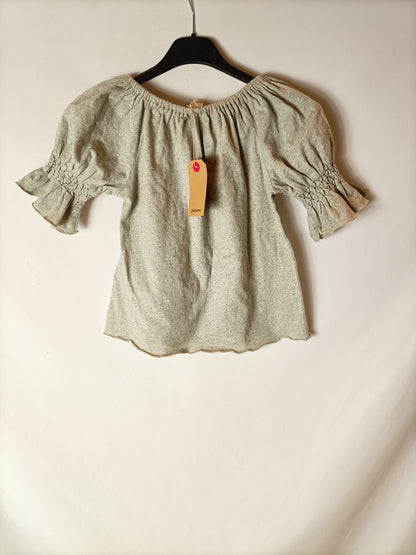 BELLEROSE. Camiseta gris hilos T.4 años