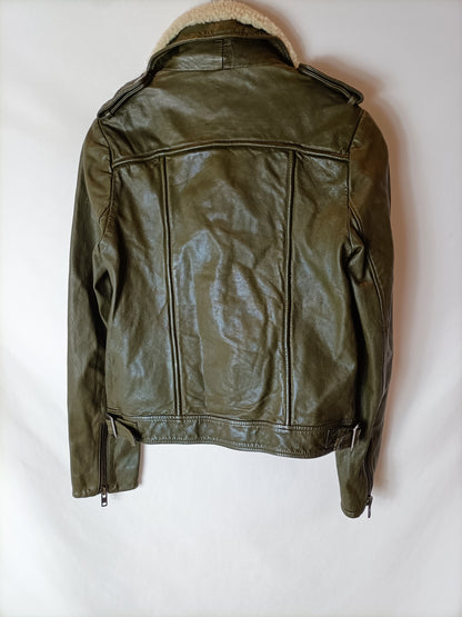 BELAIR. Chaqueta piel verde oscuro. T 1 (36)