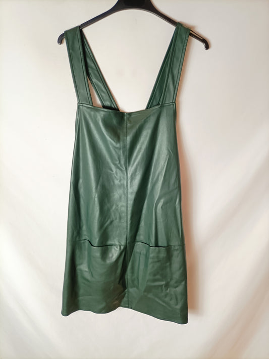 ZARA. Peto polipiel verde botella. T L