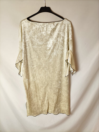 ZARA. Vestido terciopelo beige. T M