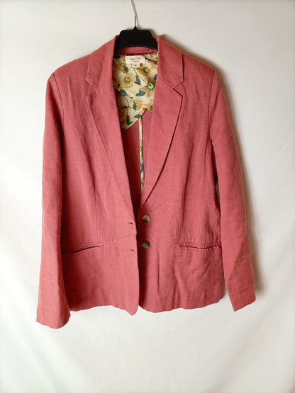 LOUISE MISHA. Blazer lino rosa palo. T 36