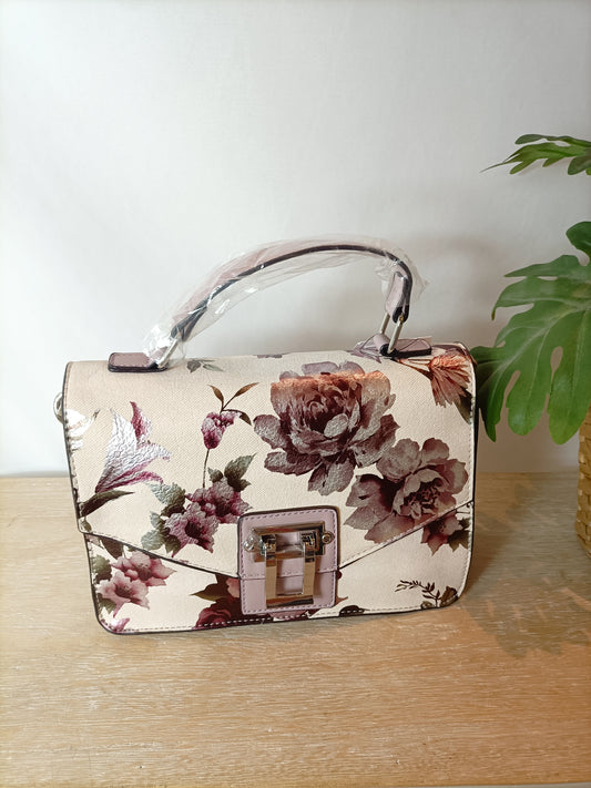 JUSFAB. Bolso rosa flores