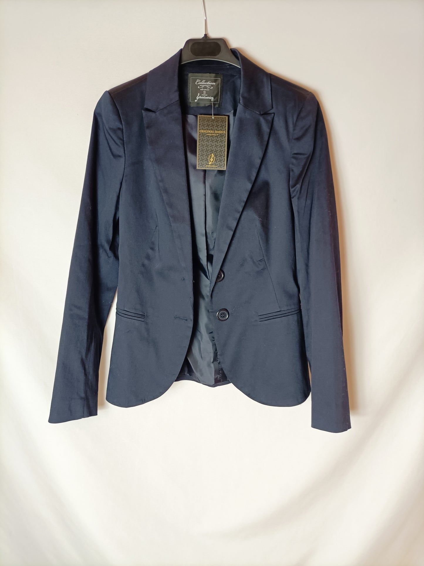 STRADIVARIUS. Blazer azul clásica. T S