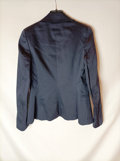 STRADIVARIUS. Blazer azul clásica. T S