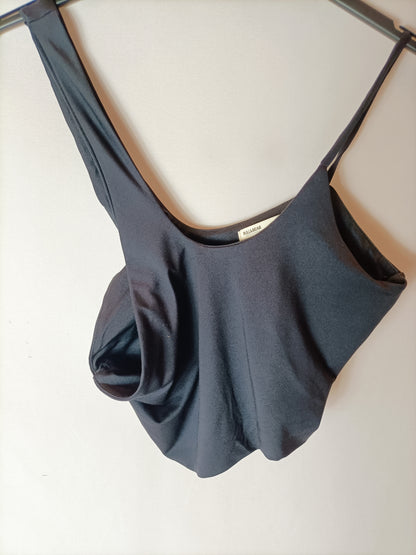 PULL&BEAR. Croptop negro licra T.m