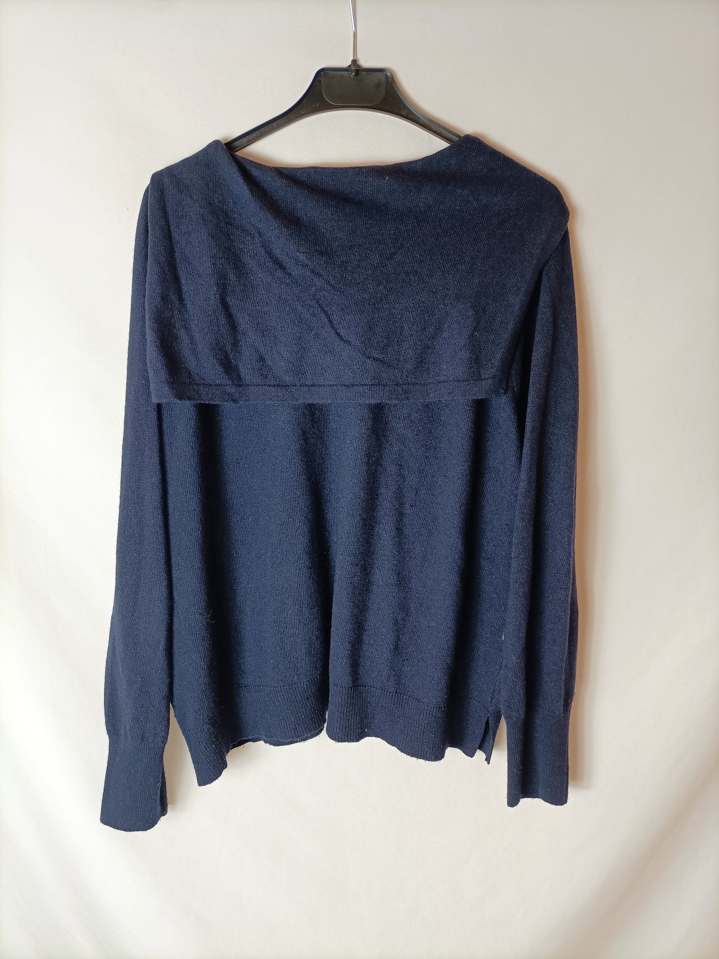 ZARA. Jersey azul cuello T.m