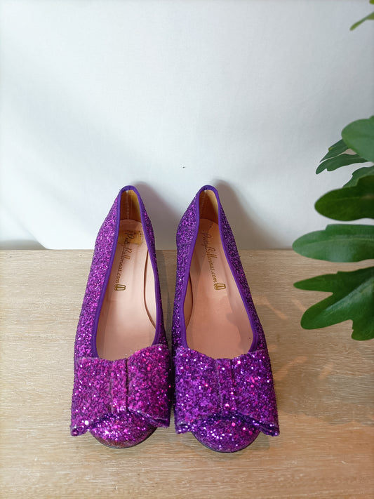 PRETTYBALLERINAS. Bailarinas purpurina morada. T 40