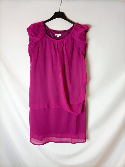 KLING. Vestido gasa rosa. T 2 (38)