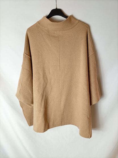 PARFOIS. Poncho camel cremallera T.u(s/m)