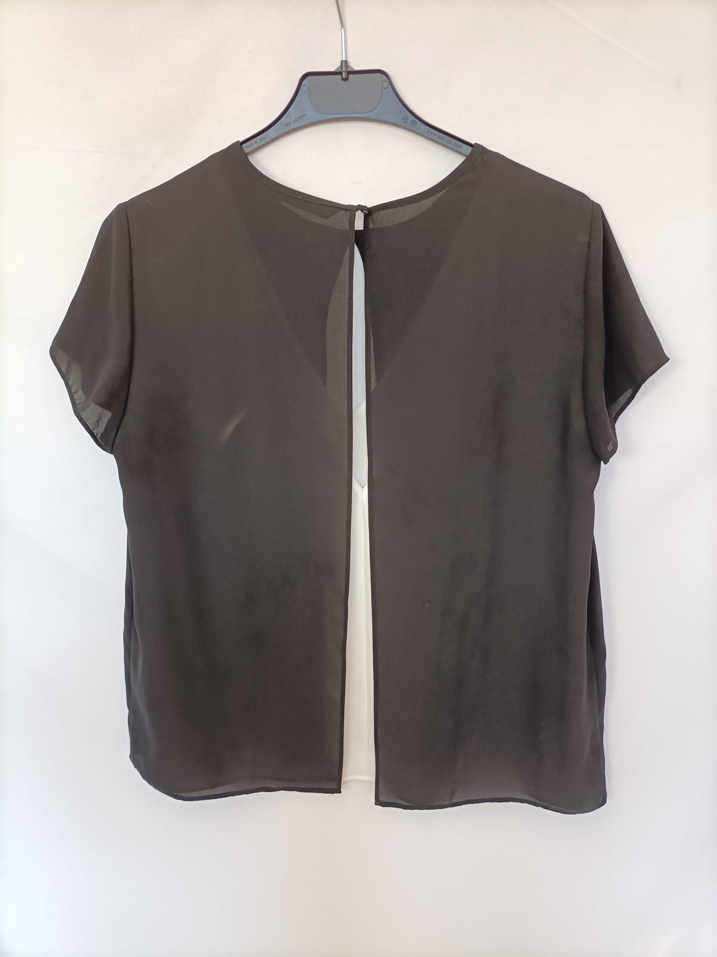 ZARA. Blusa capa bicolor T.m