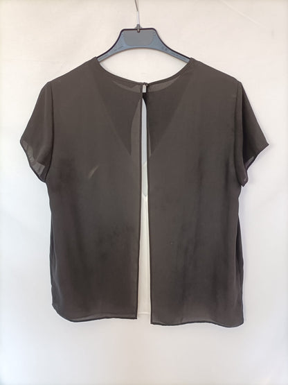 ZARA. Blusa capa bicolor T.m