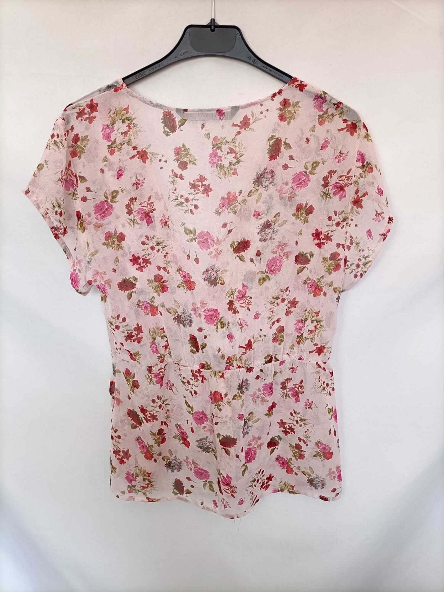 ZARA. Blusa rosa flores T.m