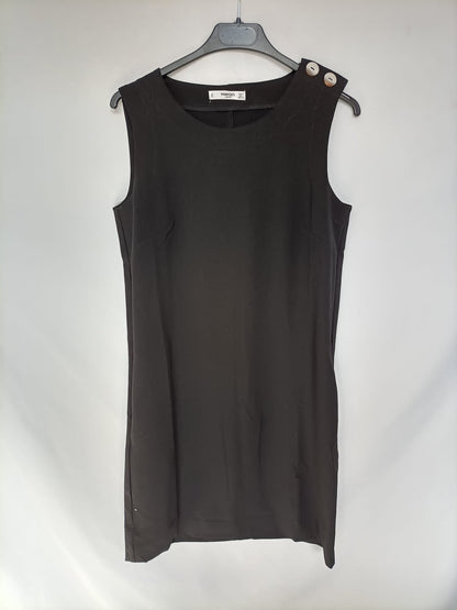 MANGO. Vestido corto negro botones T.s