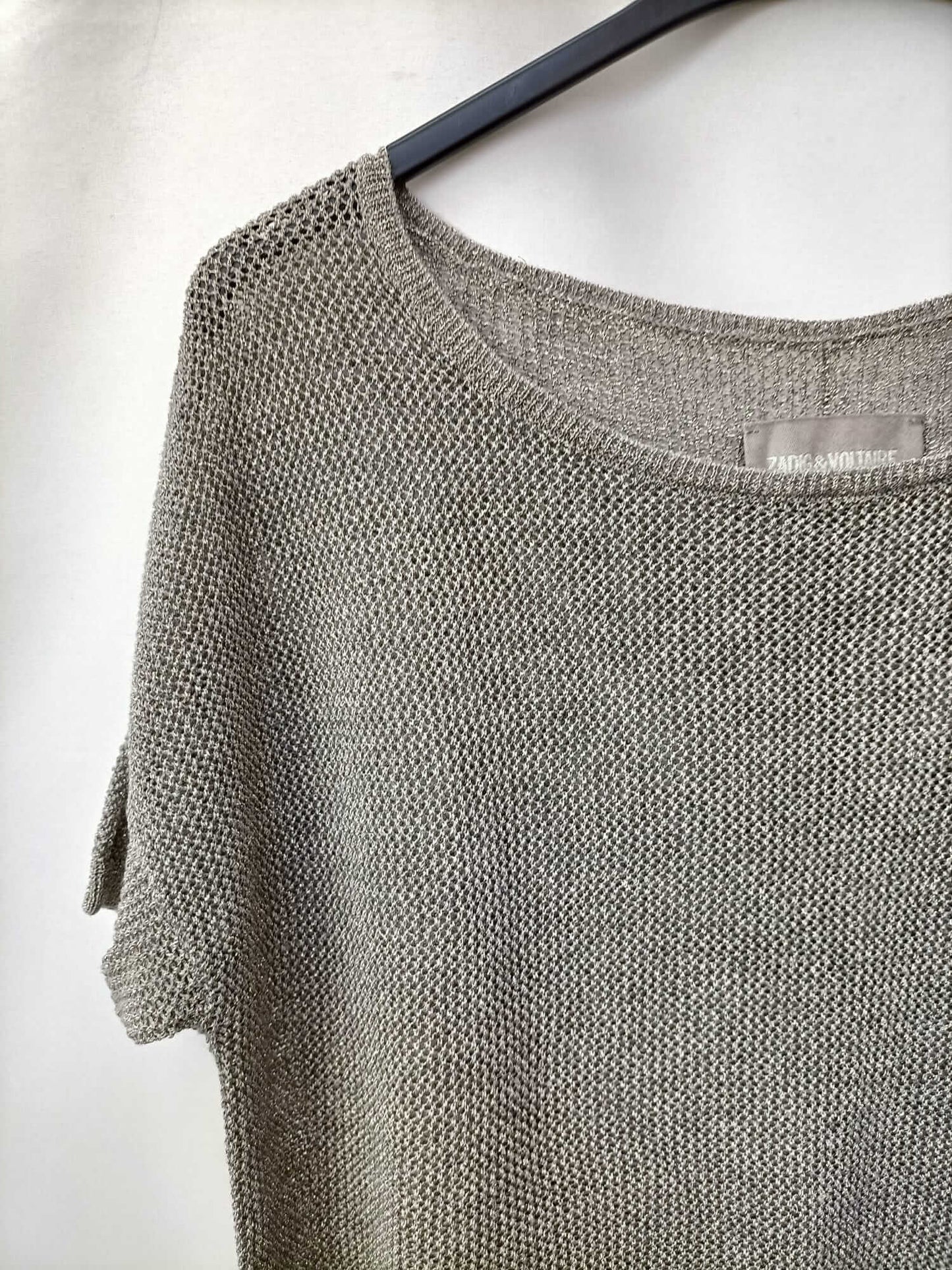 ZADIG&VOLTAIRE. Top gris hilos plateadas T.m