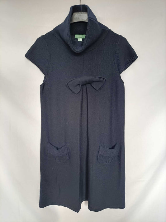 HOSS INTROPIA.Vestido punto azul marino T.m