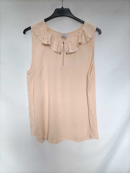 KARL MARC JOHN.Blusa rosa topos bordados T.L