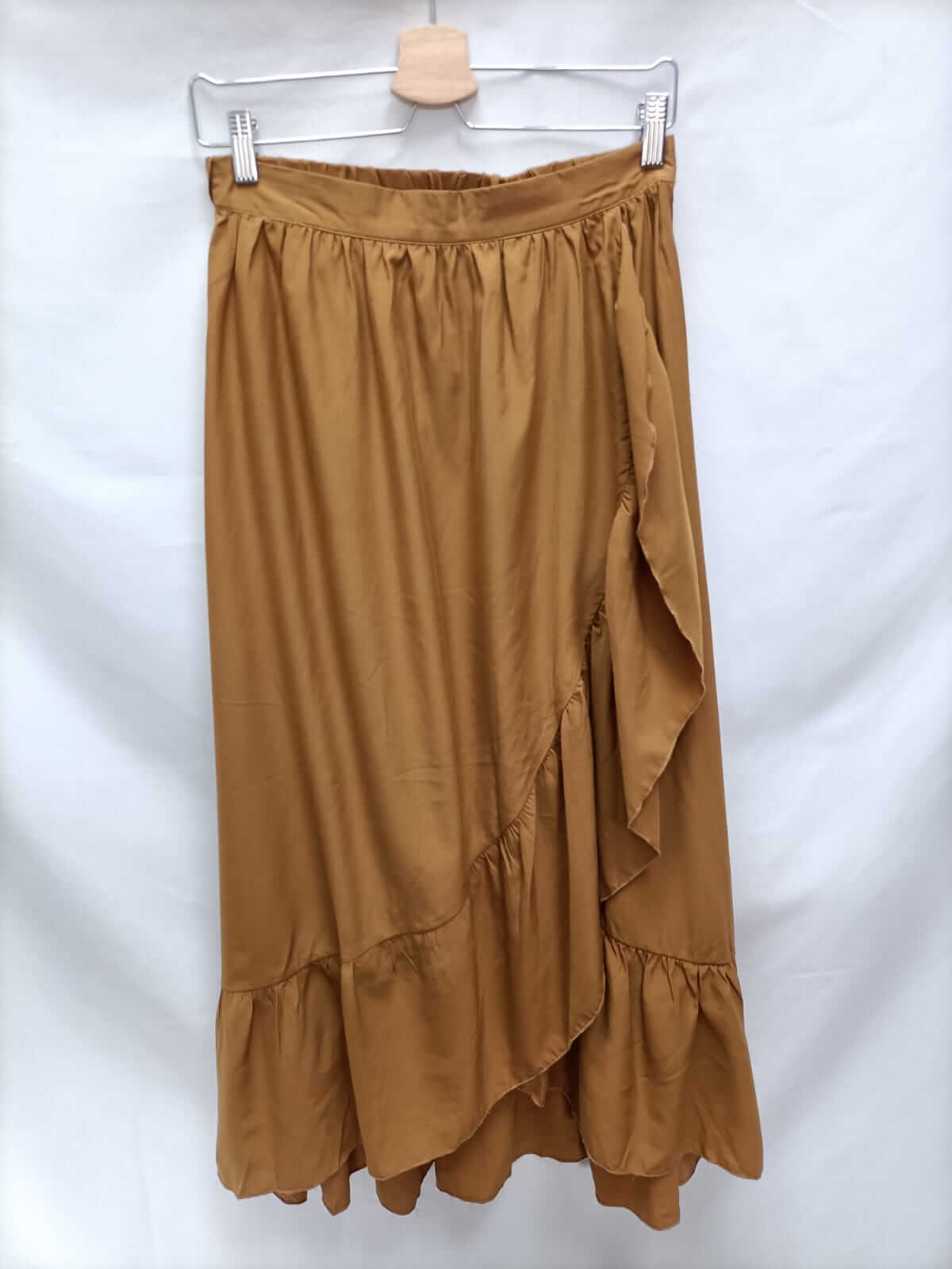 MEISIE.Falda midi camel T.m