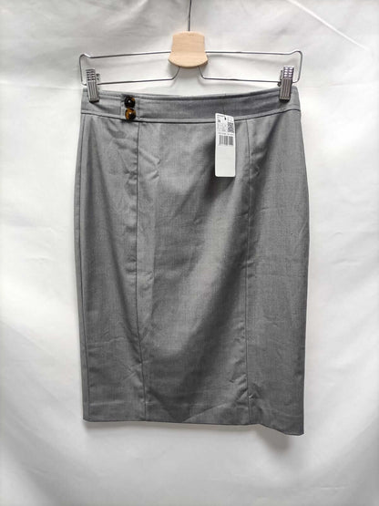 MANGO.Falda formal gris ajustada T.36