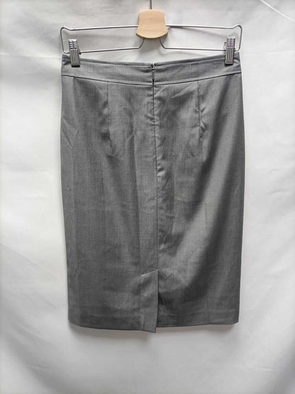 MANGO.Falda formal gris ajustada T.36