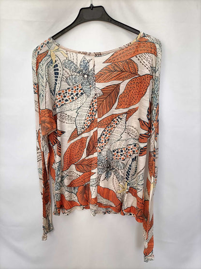 MESSCALINO. Camiseta beige flores T.44