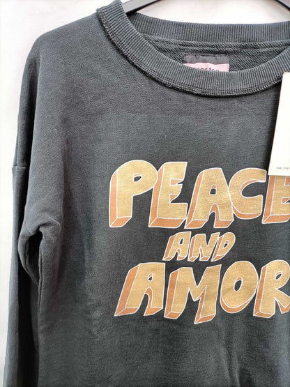 DEAR TEE.Sudadera gris "peace and love" T.s