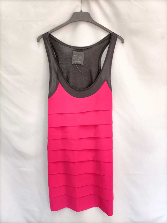 ZARA.Vestido bicolor T.m